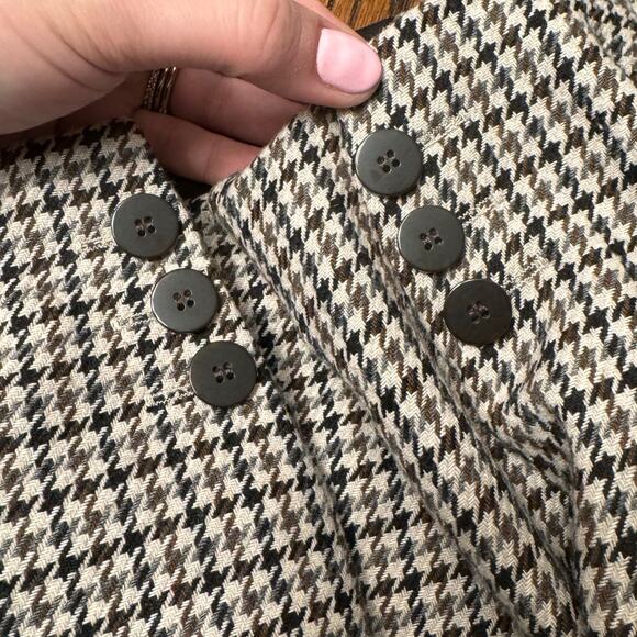 Joie Houndstooth Double Breasted Wool Blend Blazer Medium Checkered Jacket - Picture 7 of 14